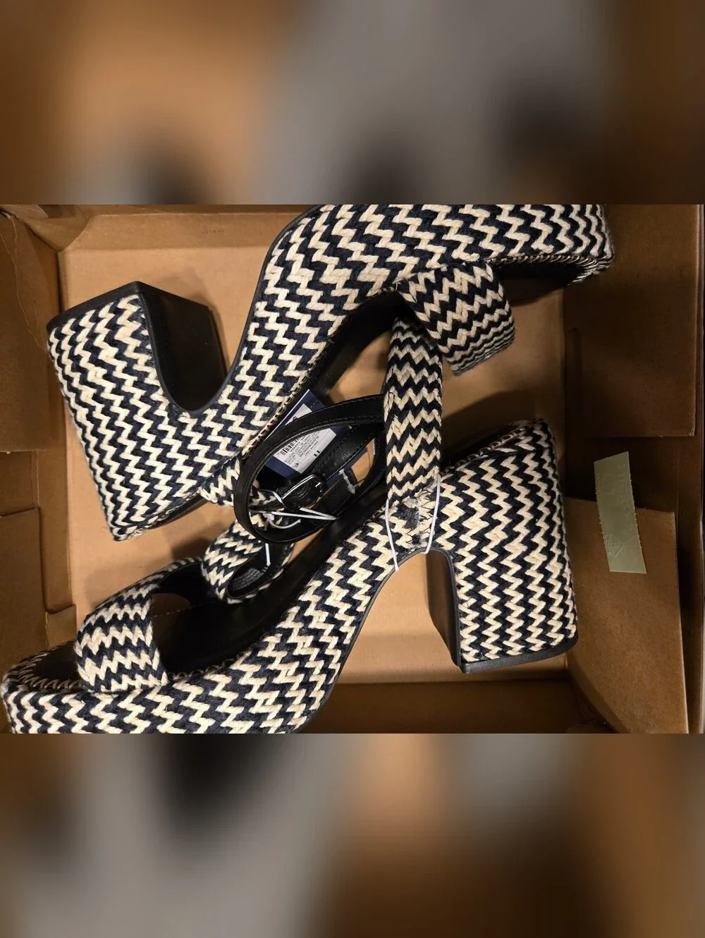 Madeline Woven Platform Sandal Heels with Memory Foam Insole